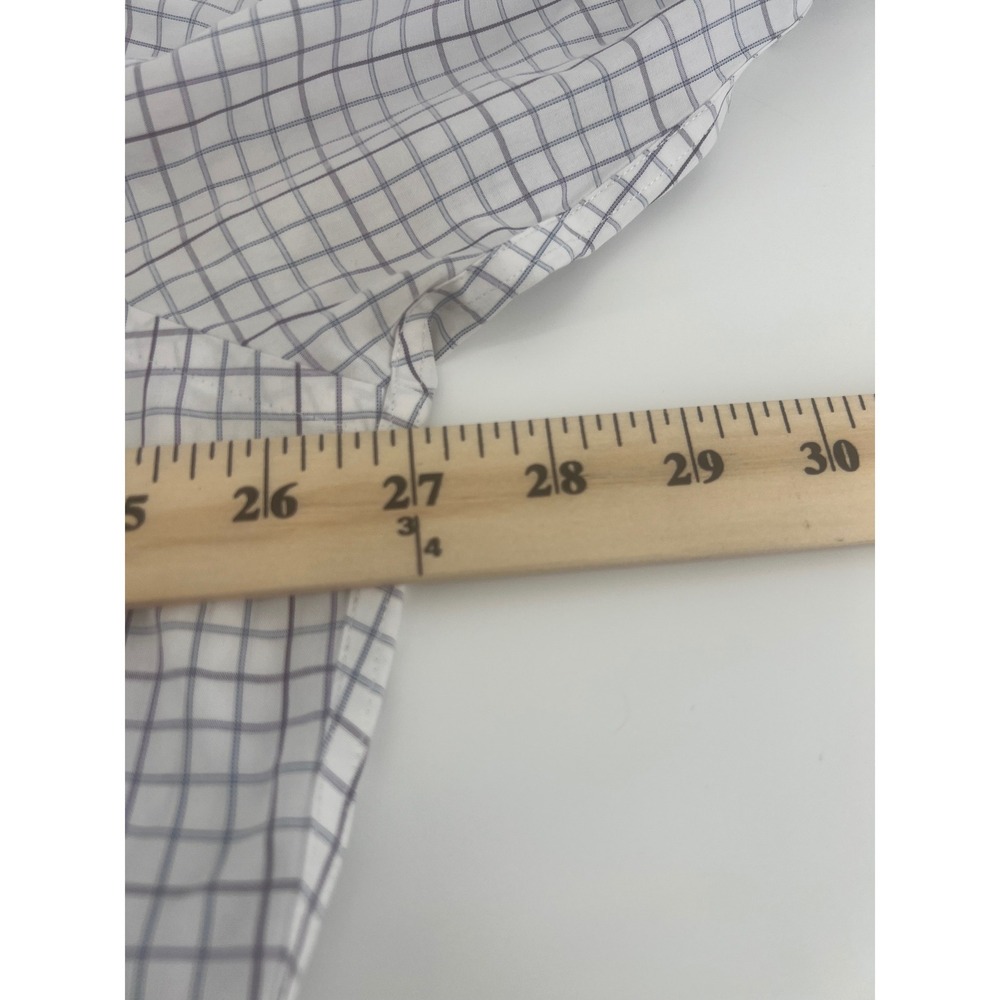 Brooks Brothers 346 Mens 18-6/7 Slim Fit Non-Iron Tattersall Check Shirt White - Picture 6 of 7